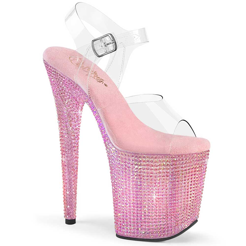 Pleaser - BEJEWELED-808RRS Sandaal met enkelband, Paaldans schoenen - Roze
